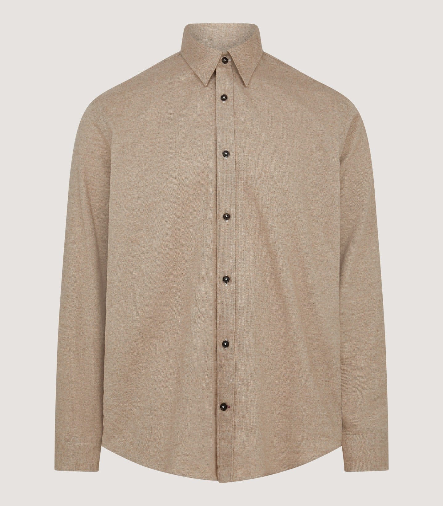 Men's Herringbone Flannel Shirt in Pale Camel