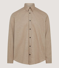 Men's Herringbone Flannel Shirt in Pale Camel