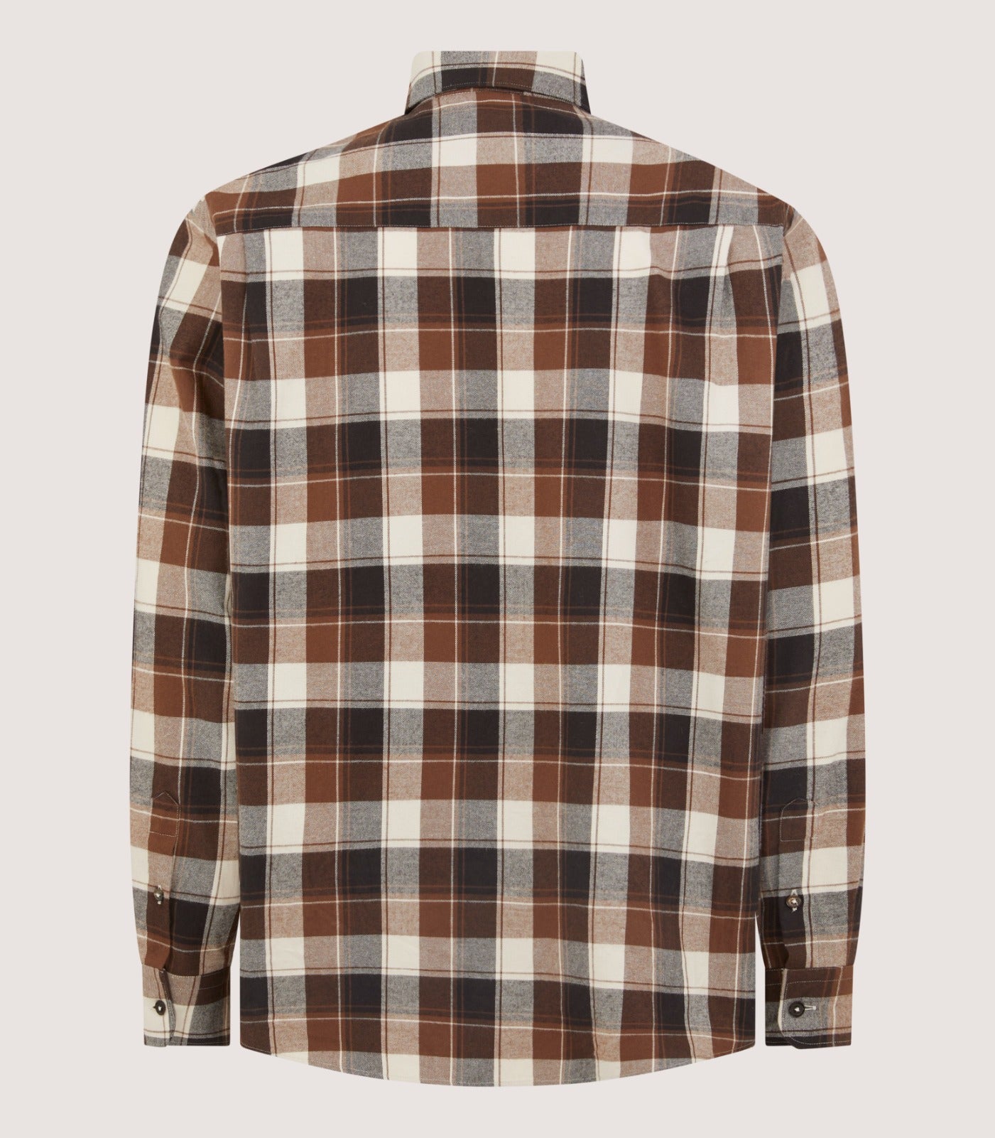 Men's Large Flannel Check Shirt in Walnut