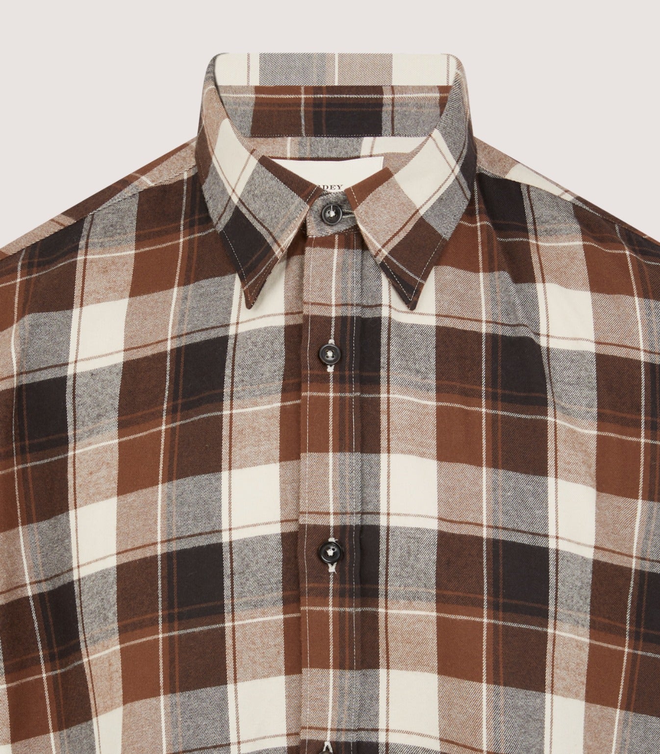 Men's Large Flannel Check Shirt in Walnut