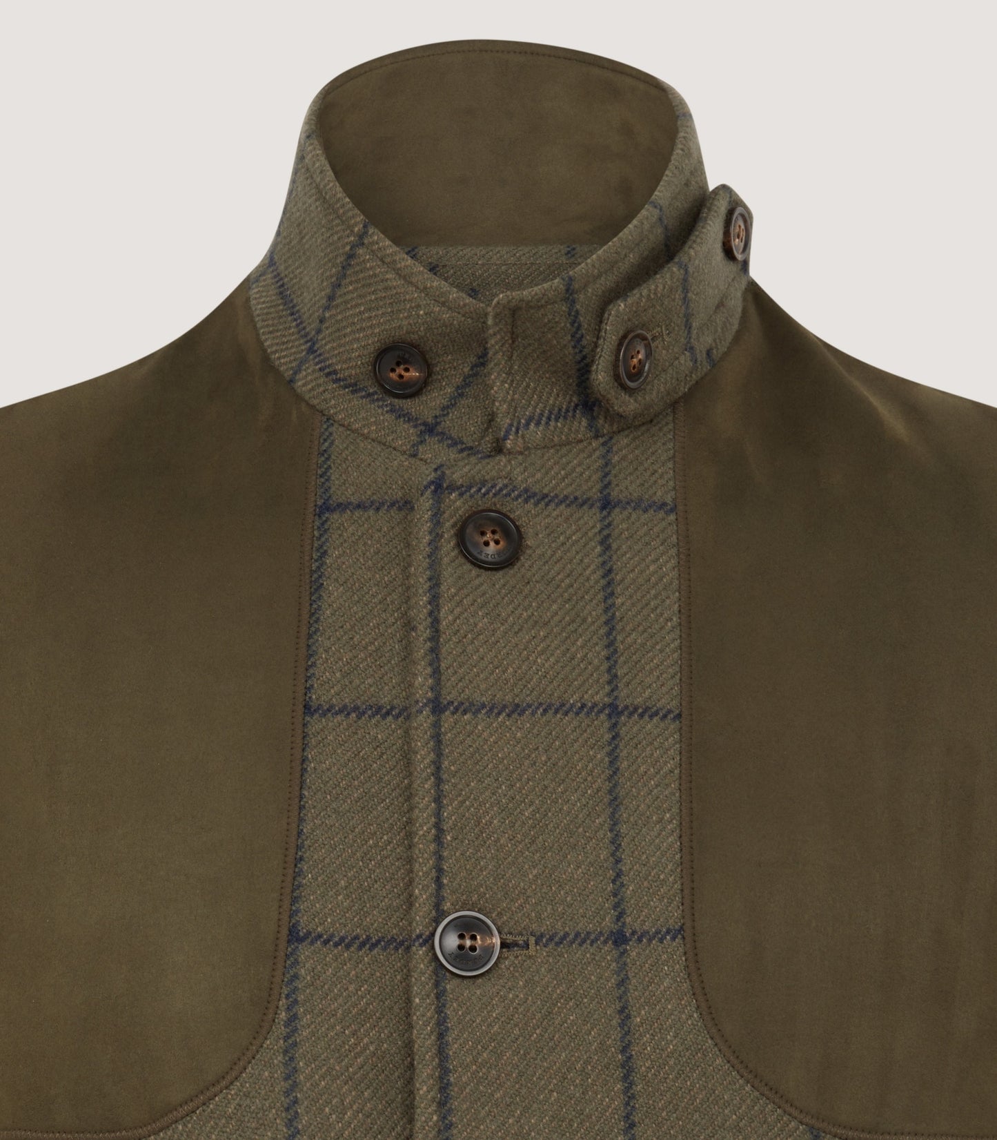 Men's Cashmere Tweed High Collar Sporting Vest in Rannoch