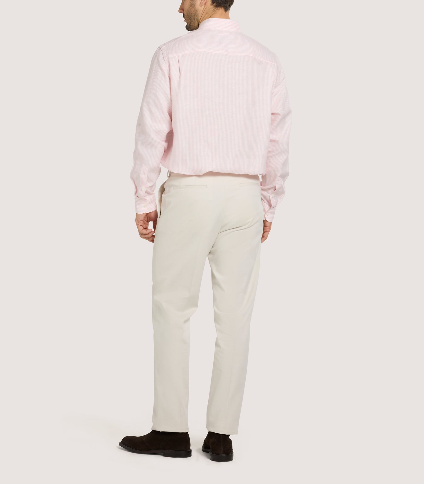 Men's Linen Oxford Stripe Button Down Shirt