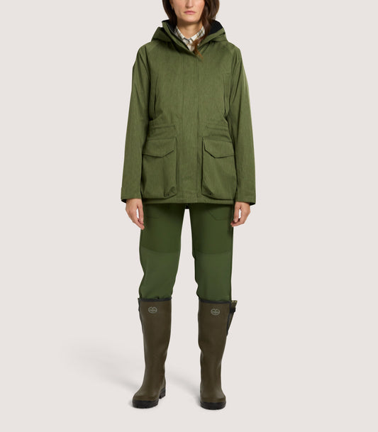Women's Technical Lancashire Field Coat in Moss Green