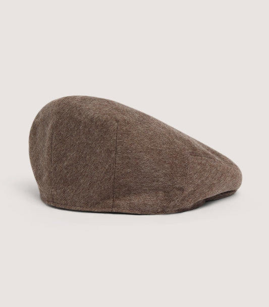 Unisex Litton Short Peak Loden Cap in Taupe