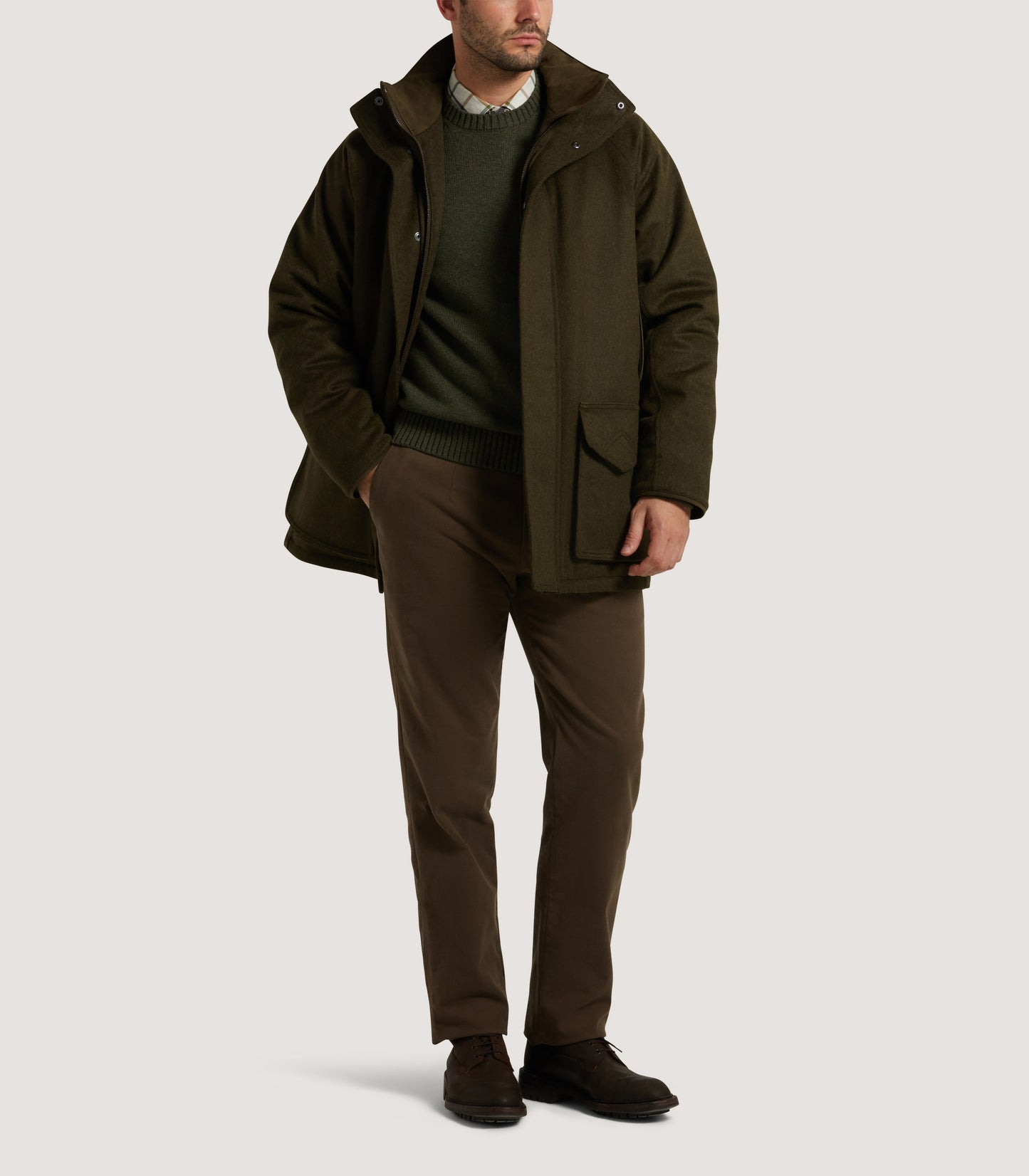 Men's Raglan Field Coat in Loden