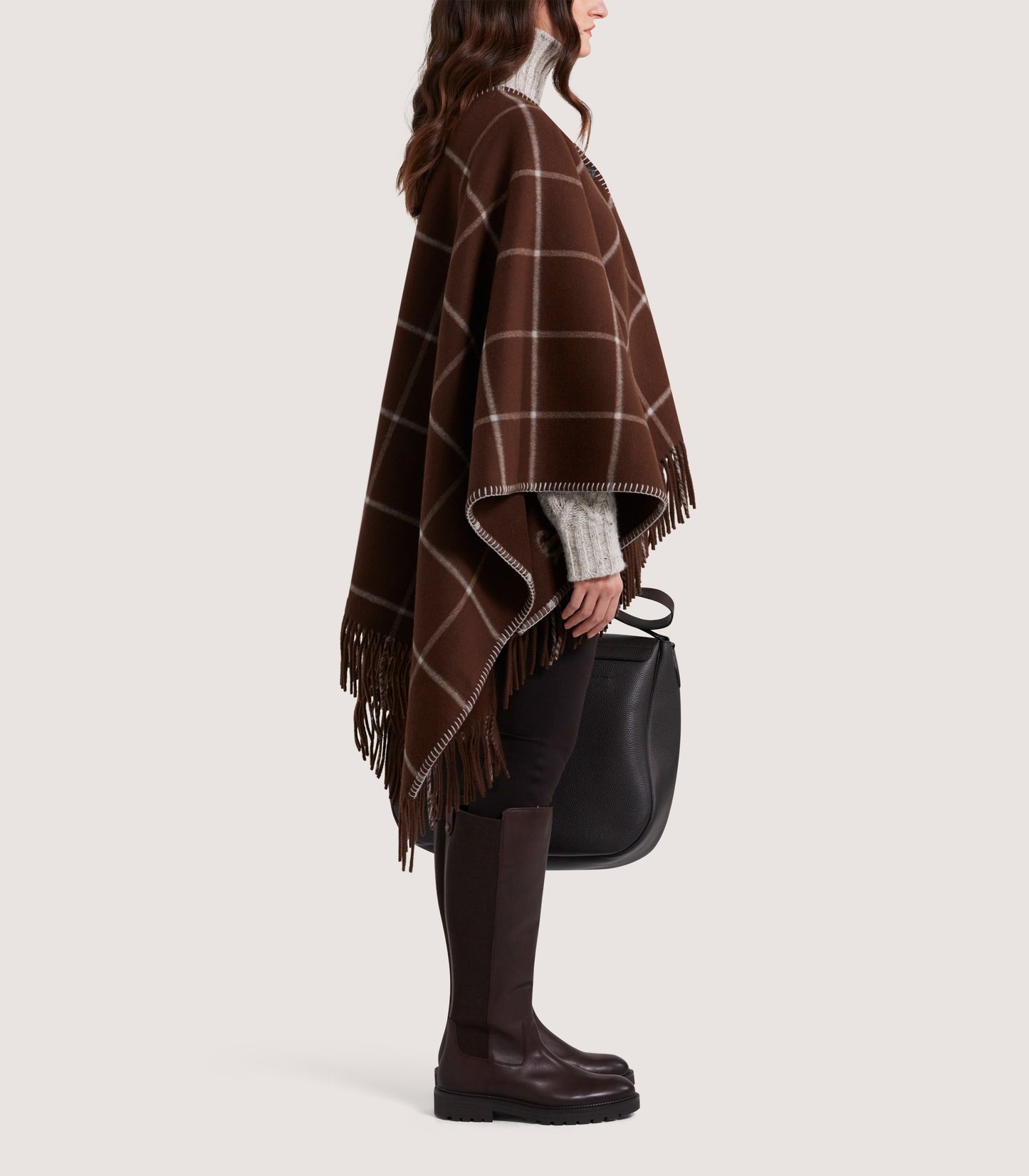 Women's Welbeck Poncho in Chocolate