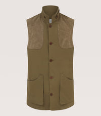 Men's High Collar Ventile Summer Sporting Vest in Olive