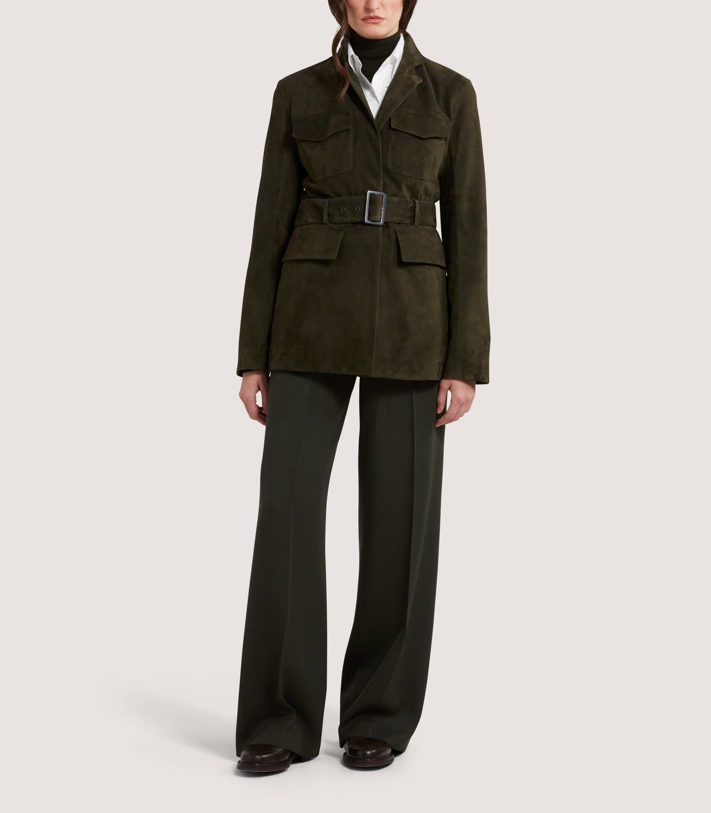 Women's Suede Wilton Jacket in Dark Olive