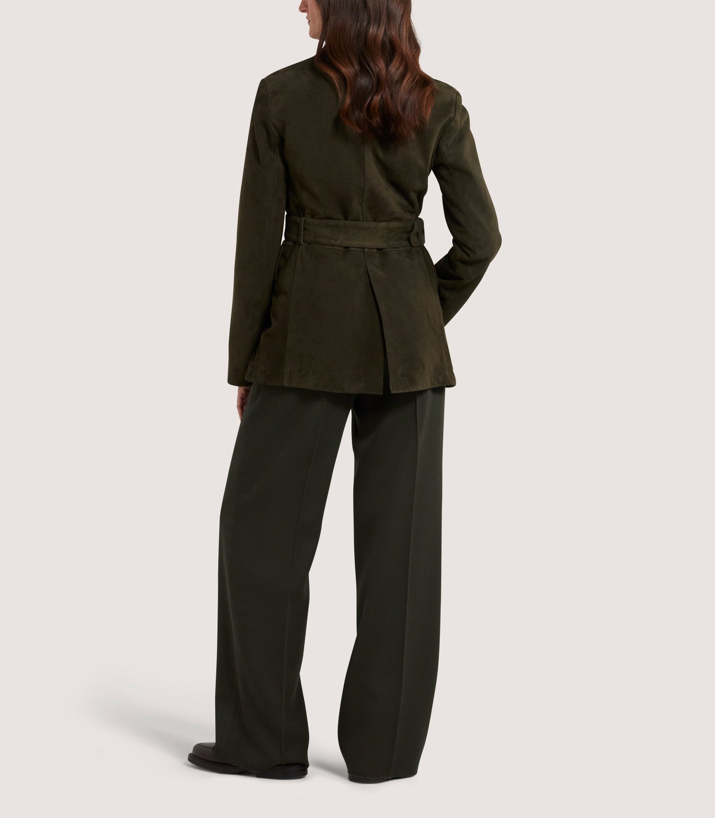 Women's Suede Wilton Jacket in Dark Olive