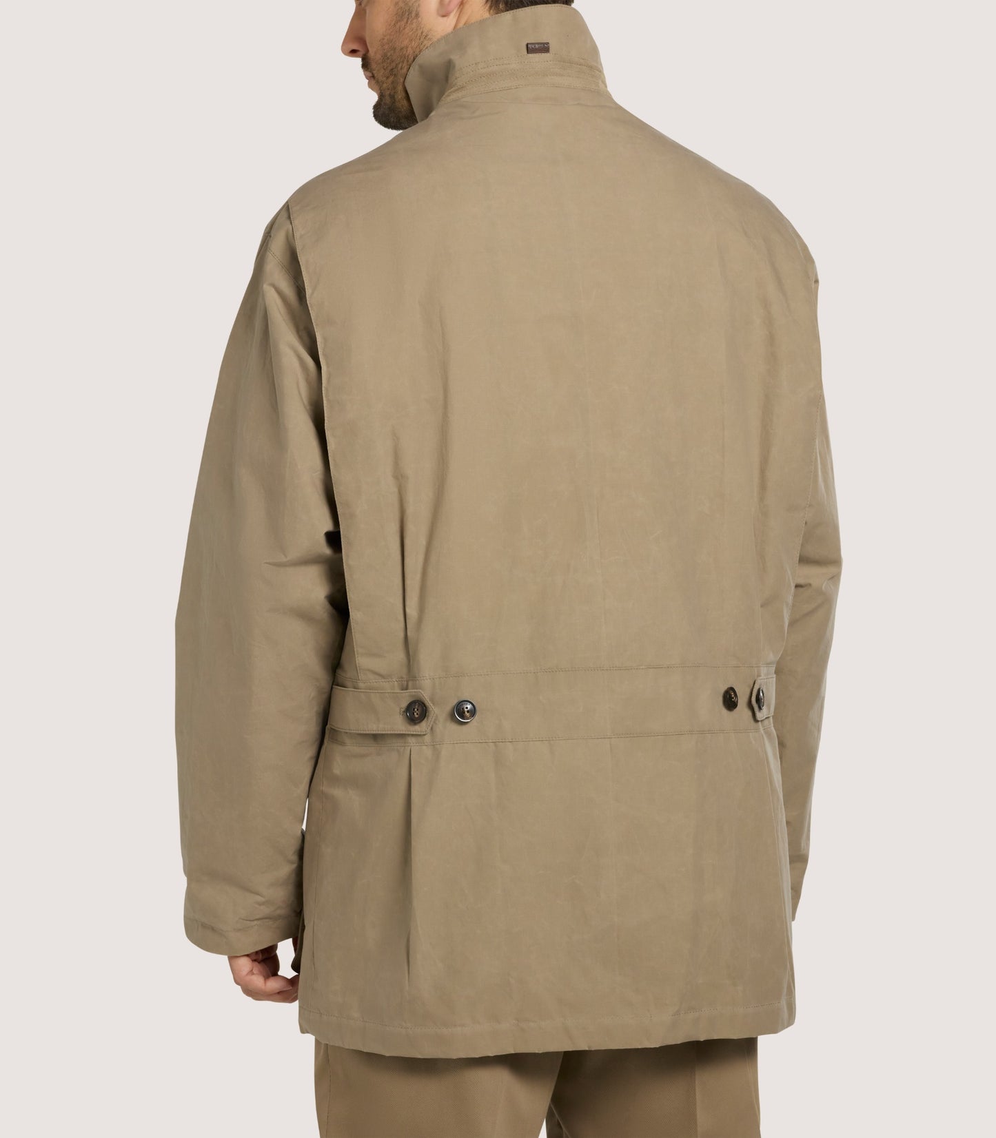 Men's Dry Wax Field Coat In Taupe