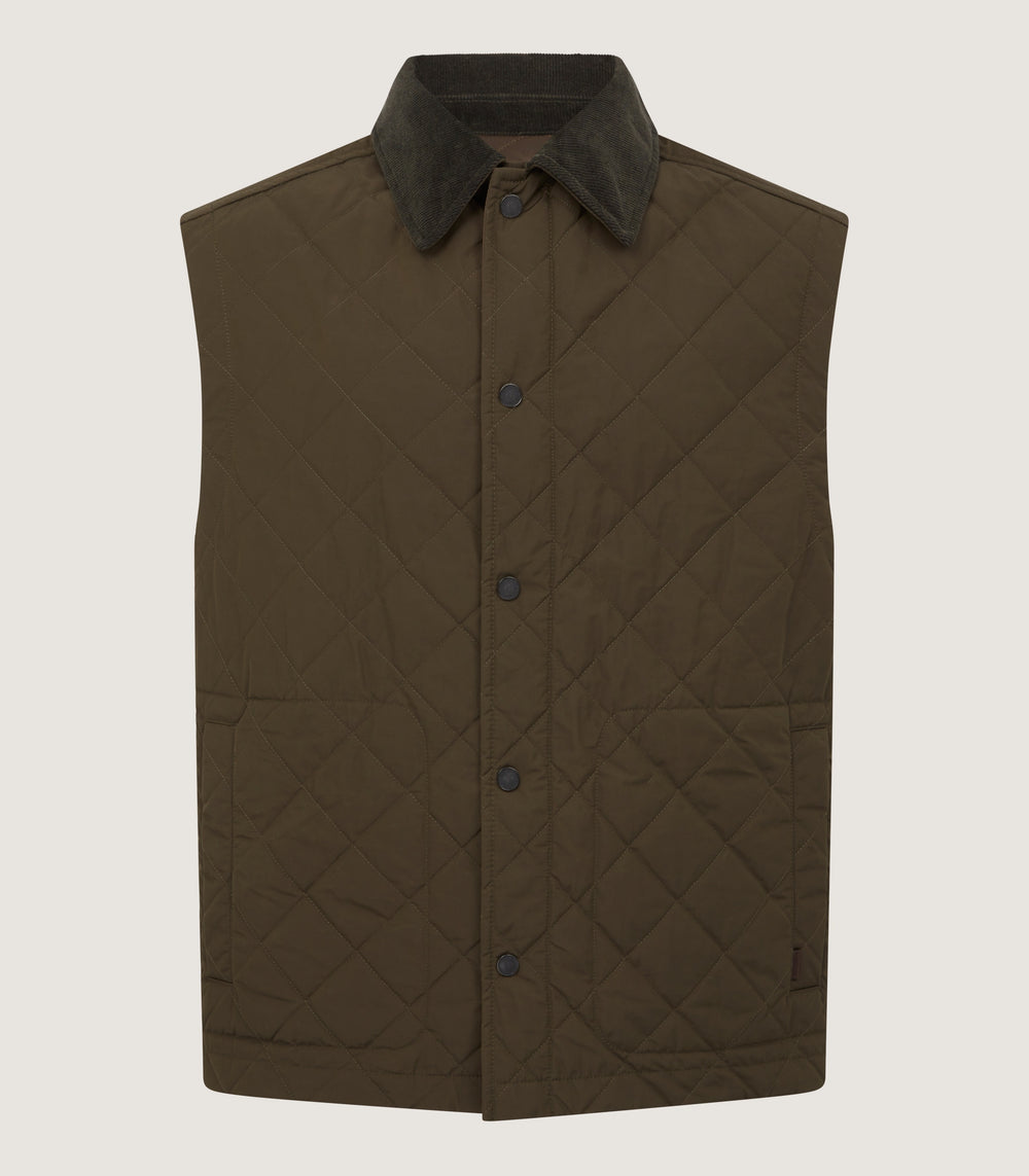 Men's Padded Purdey Gilet In Dark Olive