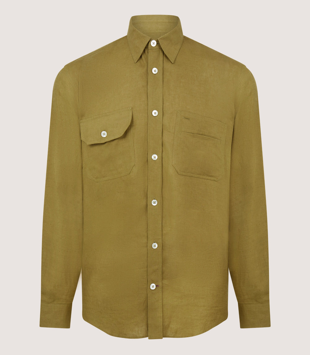 Men's Triple Pocket Shirt in Ochre