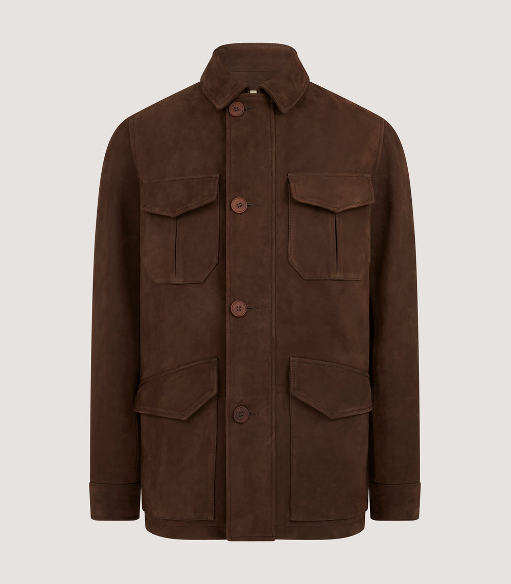 Men's Kensington Nubuck Jacket In Dark Brown