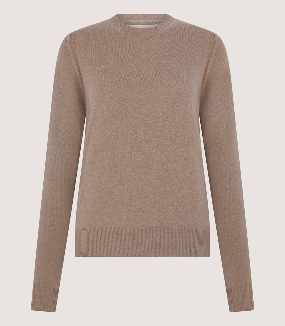 Women's Cork Crew Neck Jumper in Taupe