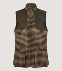 Men's Cashmere Tweed High Collar Sporting Vest in Langshaw