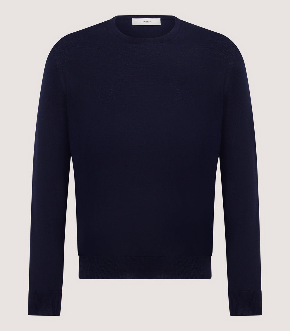 Men's Lightweight Travel Merino Crew Neck in Midnight