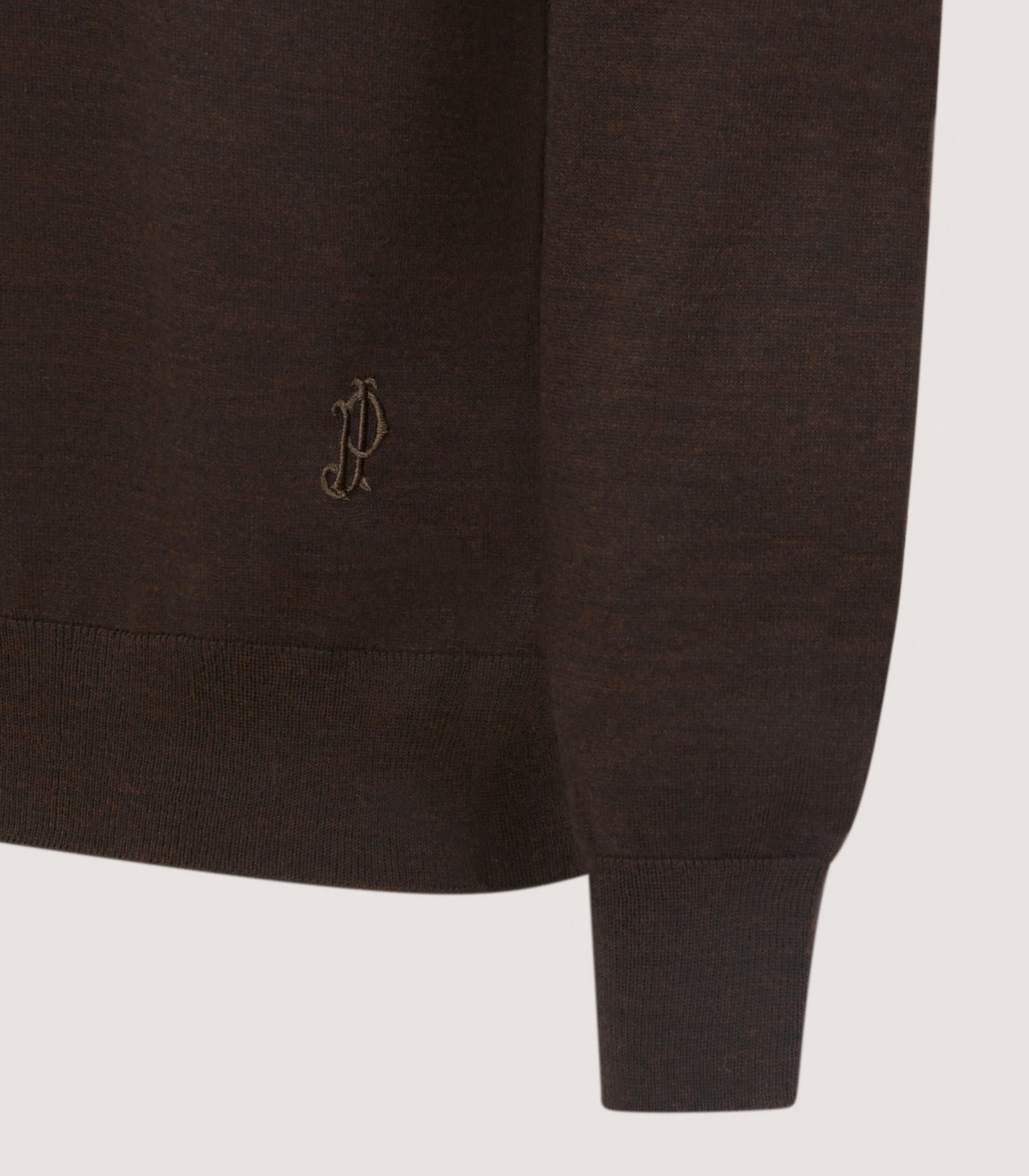 Men's Lightweight Travel Merino Long Sleeve Polo in Chocolate