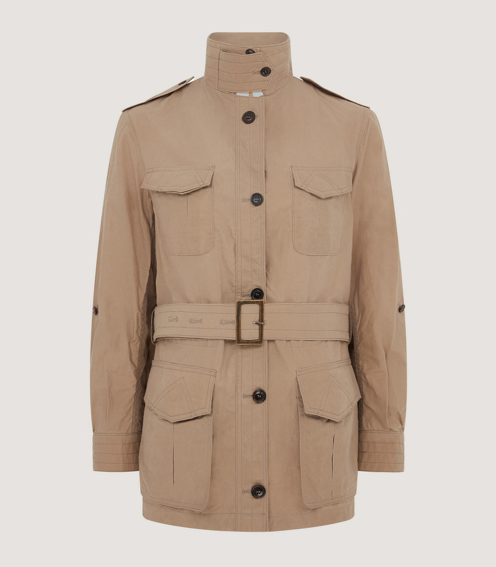 Women's Summer Dry Wax Safari Jacket In Taupe