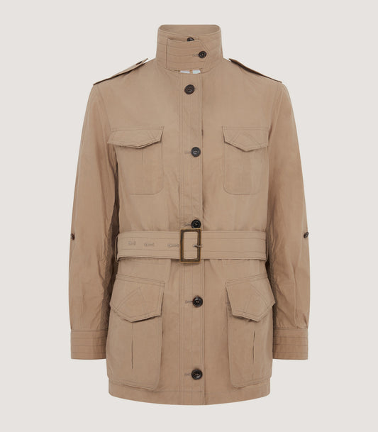 Women's Summer Dry Wax Safari Jacket In Taupe