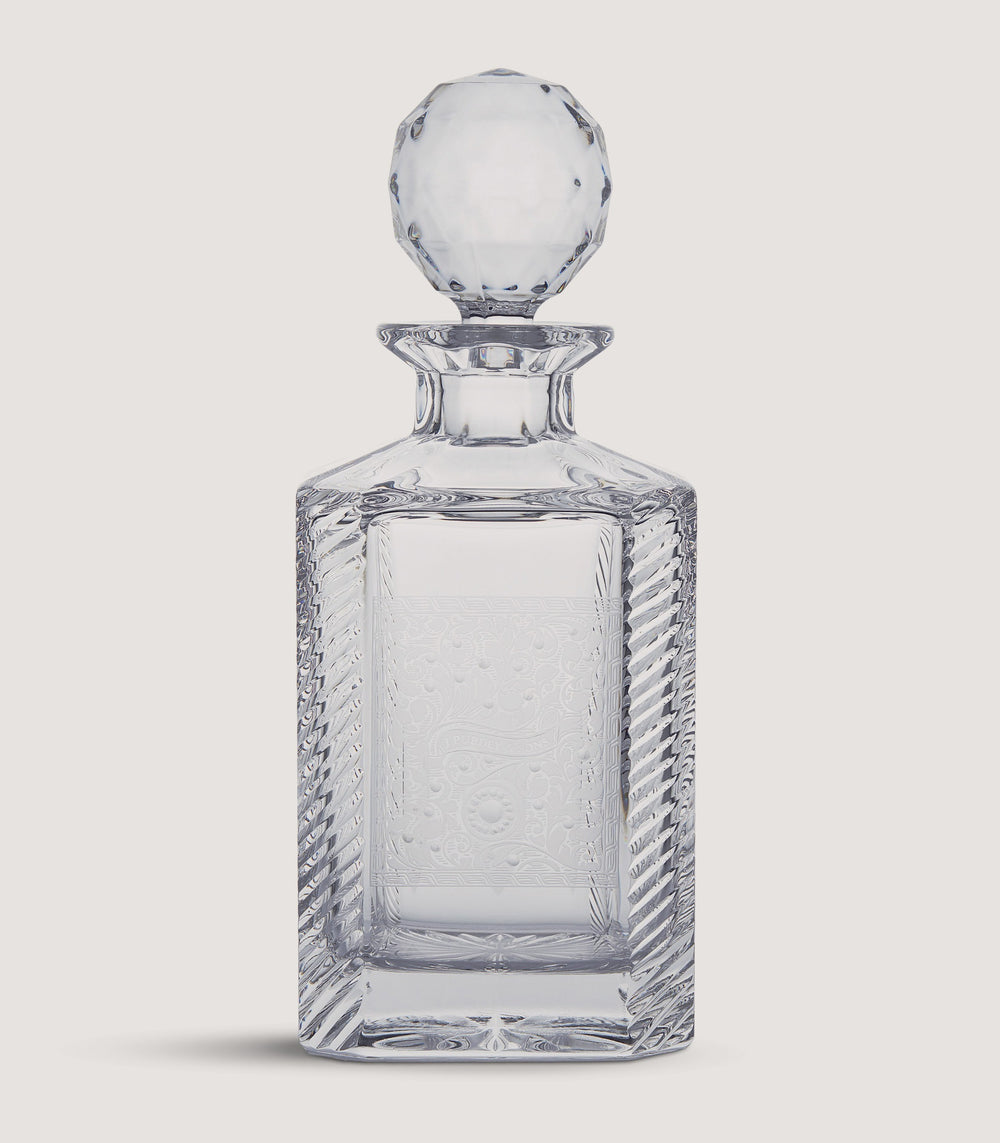 Crystal Decanter With Scroll Engraving