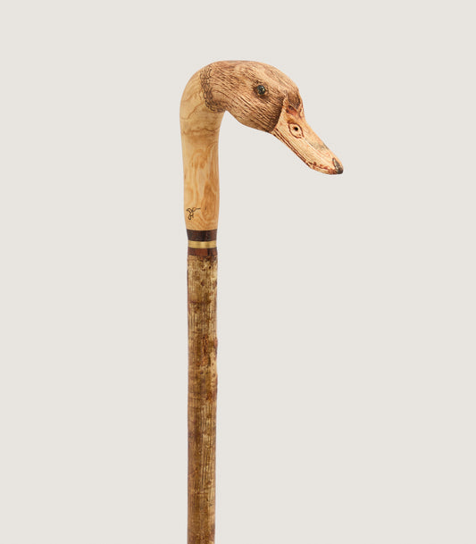 Hand Carved Mallard Duck Detachable Head Walking Stick