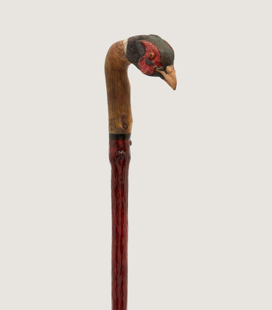 Hand Carved Pheasant Head Stick