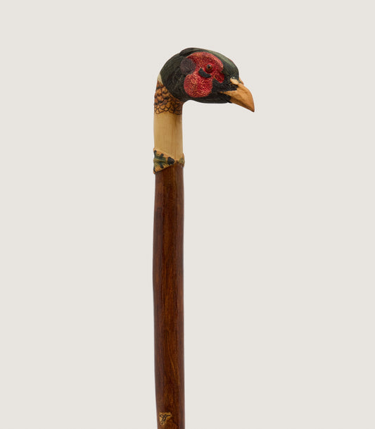 Hand Carved Pheasant Detachable Head Walking Stick