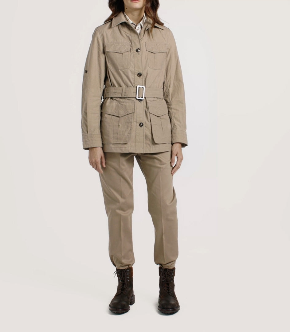 Men's Summer Dry Wax Safari Jacket In Taupe