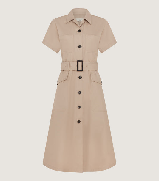 Women's Four Pocket Cotton Dress in Jute