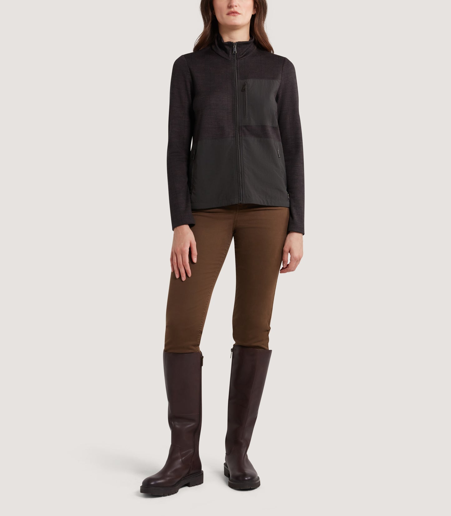 Women's Merino Tech Jersey Jacket in Bark