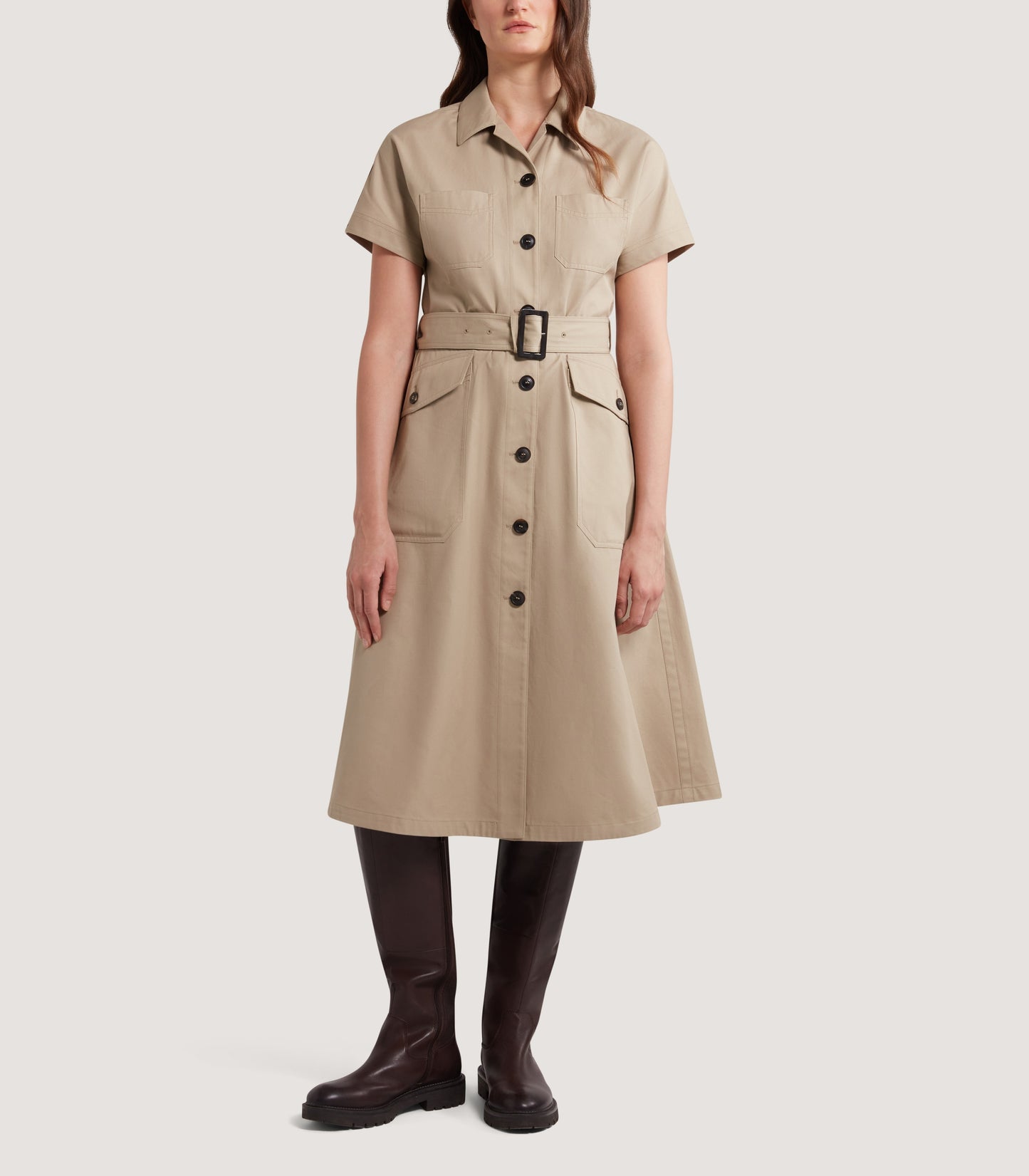 Women's Four Pocket Cotton Dress in Jute