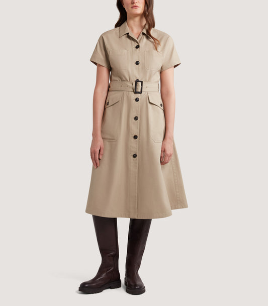 Women's Four Pocket Cotton Dress in Jute
