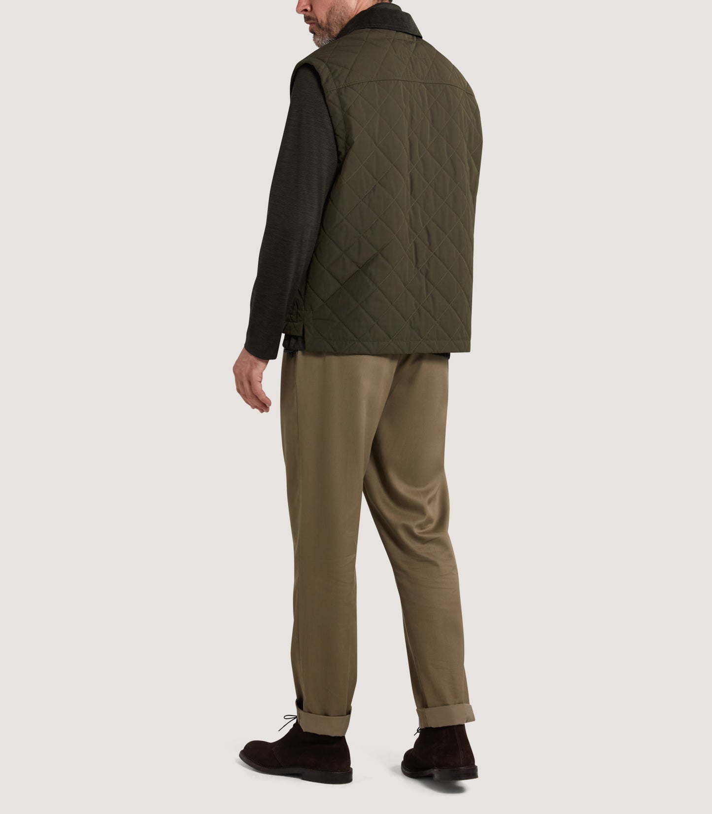 Men's Padded Purdey Gilet In Dark Olive