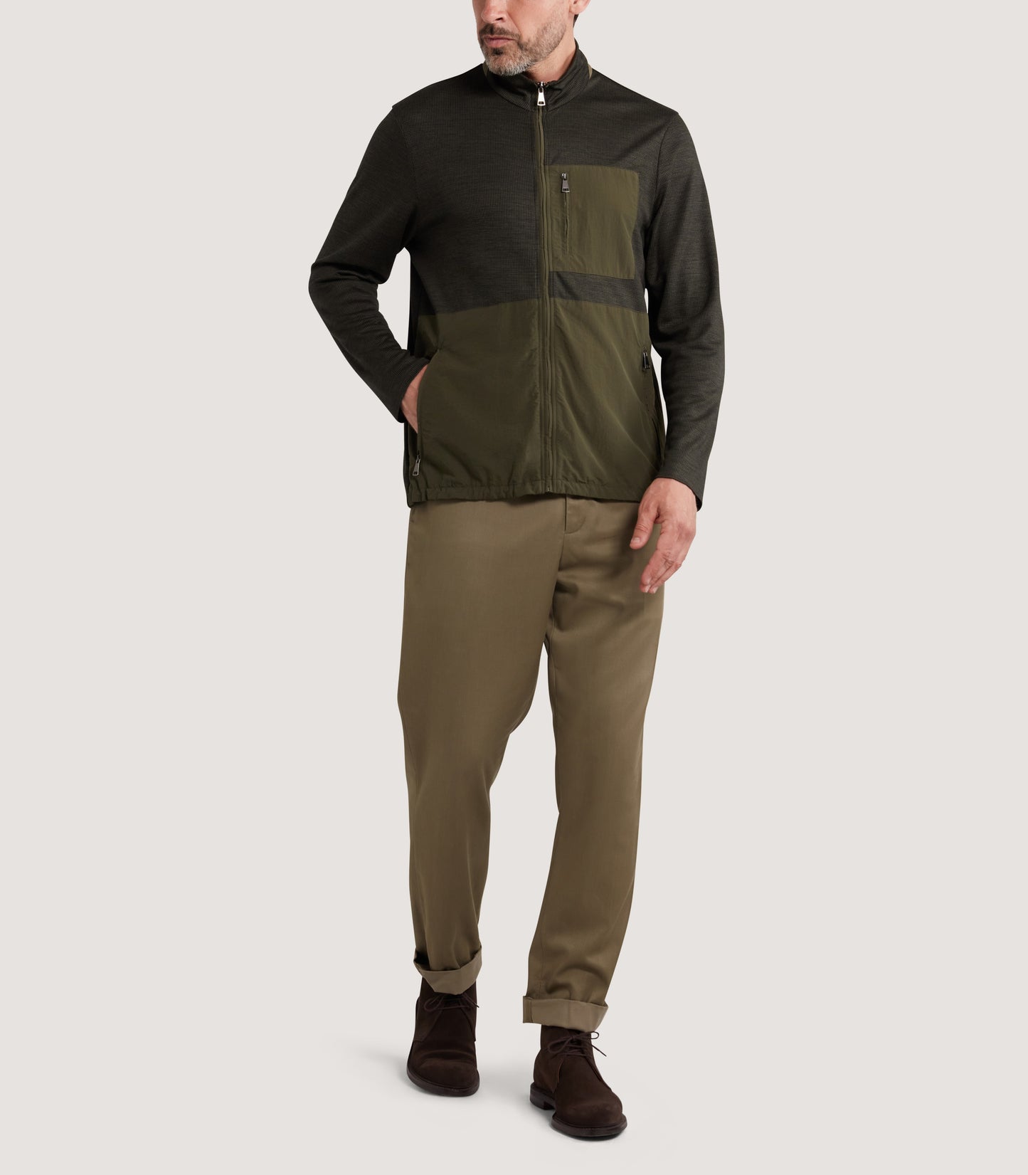 Men's Merino Tech Jersey Jacket in Loden