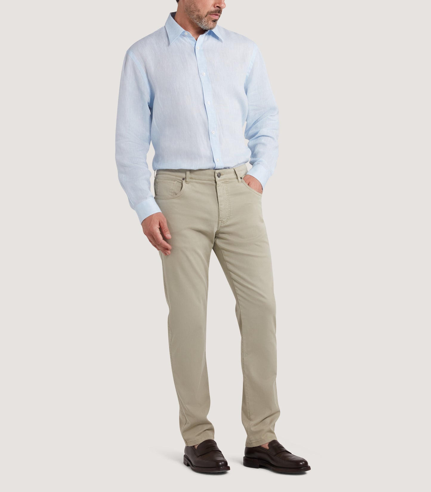 Men's Five Pocket Trouser in Stone