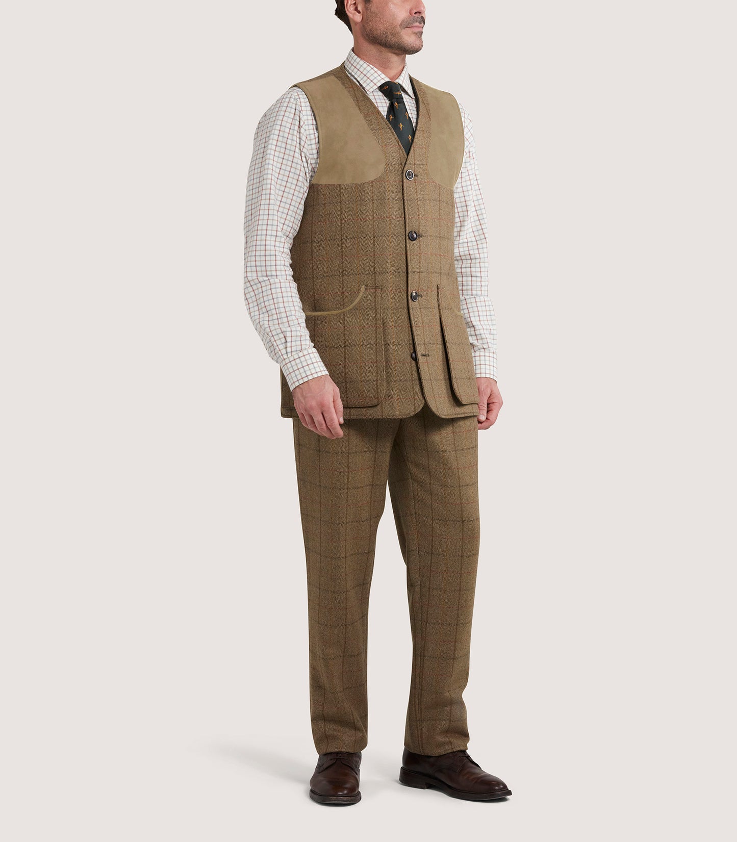 Men's Tweed Sporting Vest in Morar