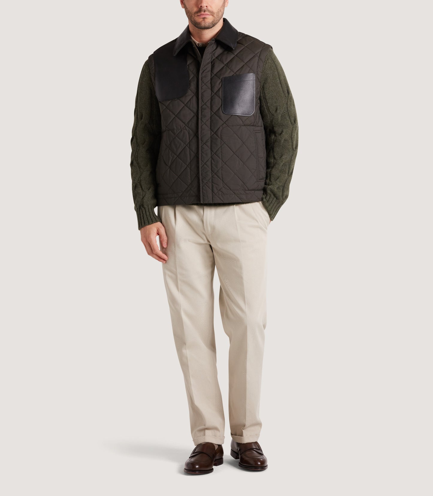 Men's Padded Barn Gilet in French Clay