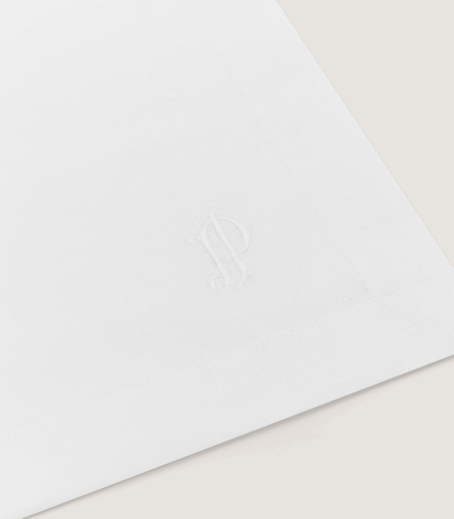 Linen Napkins with Embroidery in White