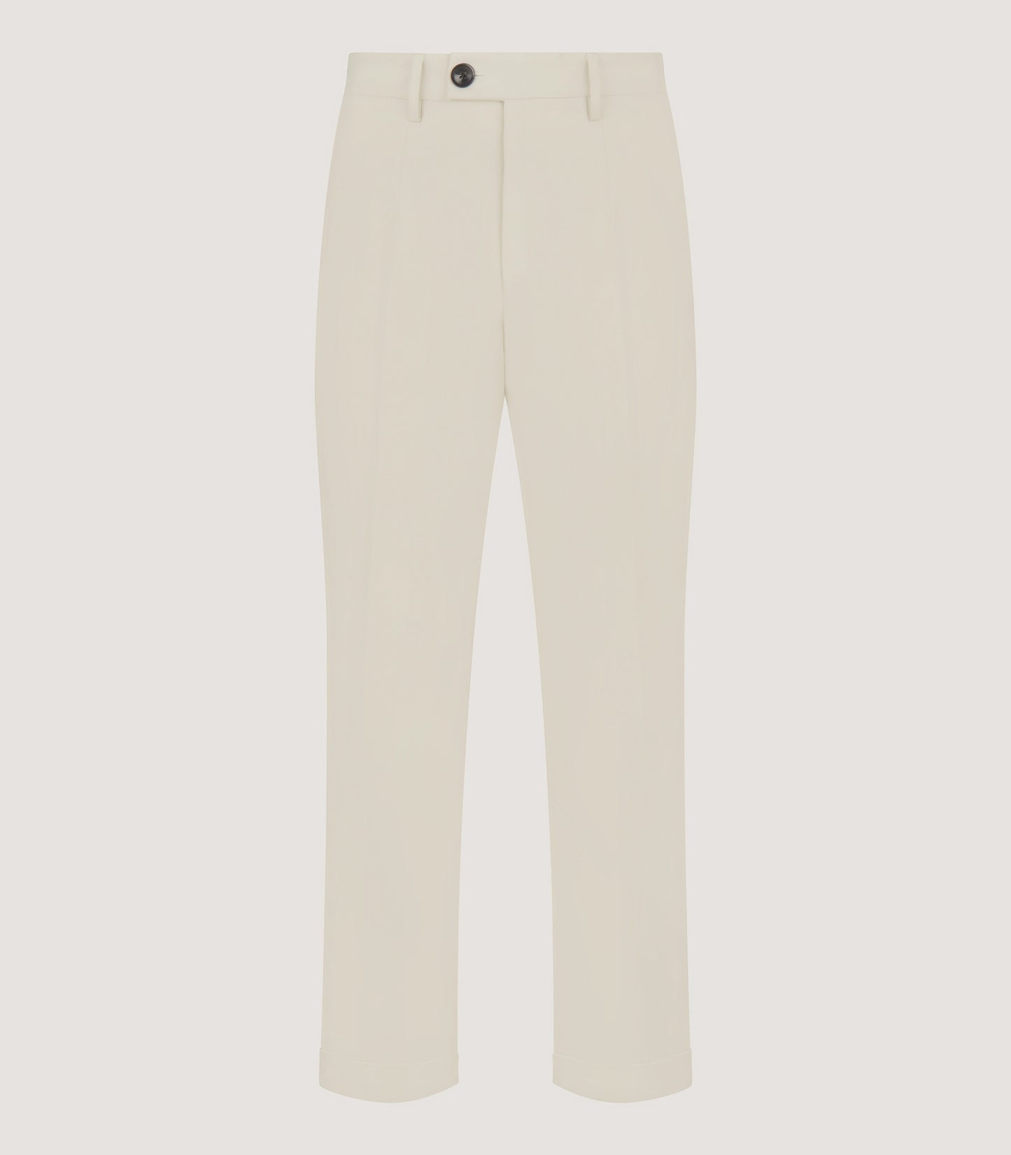 Men's Brushed Cotton Twill Flat Front Trousers In Stone