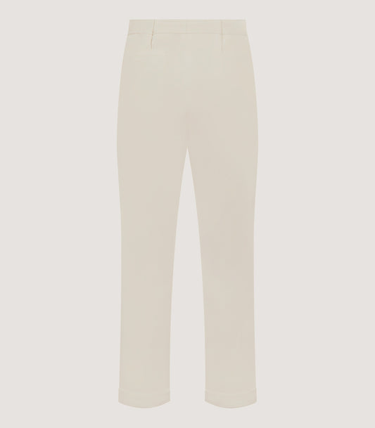 Men's Brushed Cotton Twill Flat Front Trousers In Stone