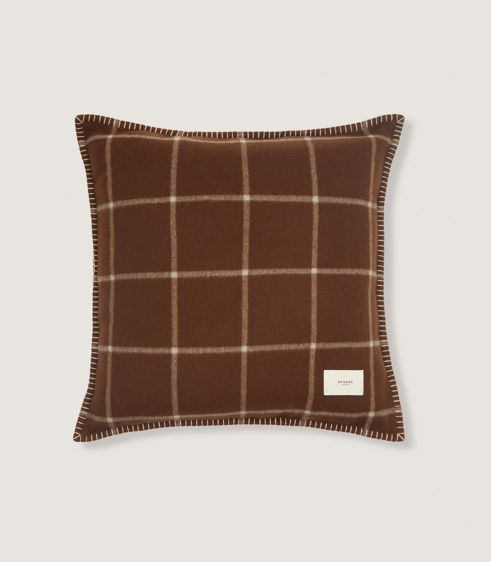 Wool Cashmere Silk Cushion in Chocolate