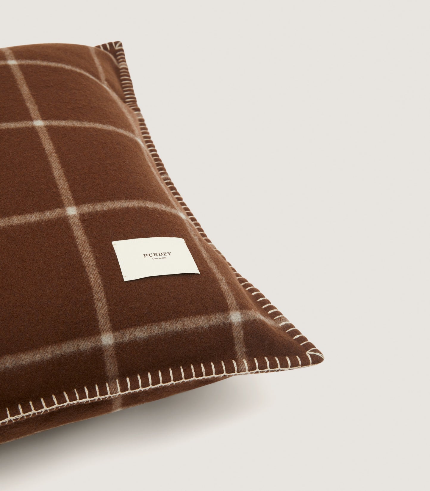 Wool Cashmere Silk Cushion in Chocolate