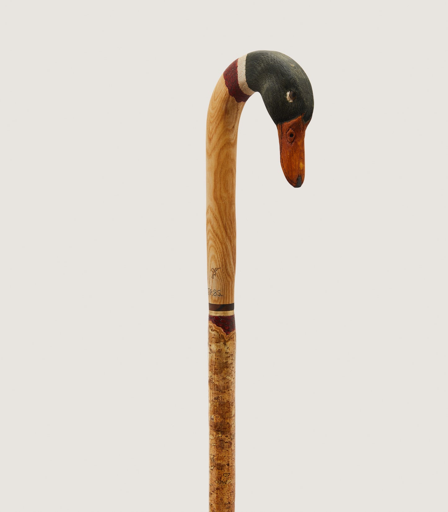 Hand Carved Mallard Drake Detachable Head Walking Stick