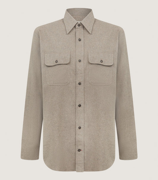 Men's Wide Herringbone Double Pocket Shirt