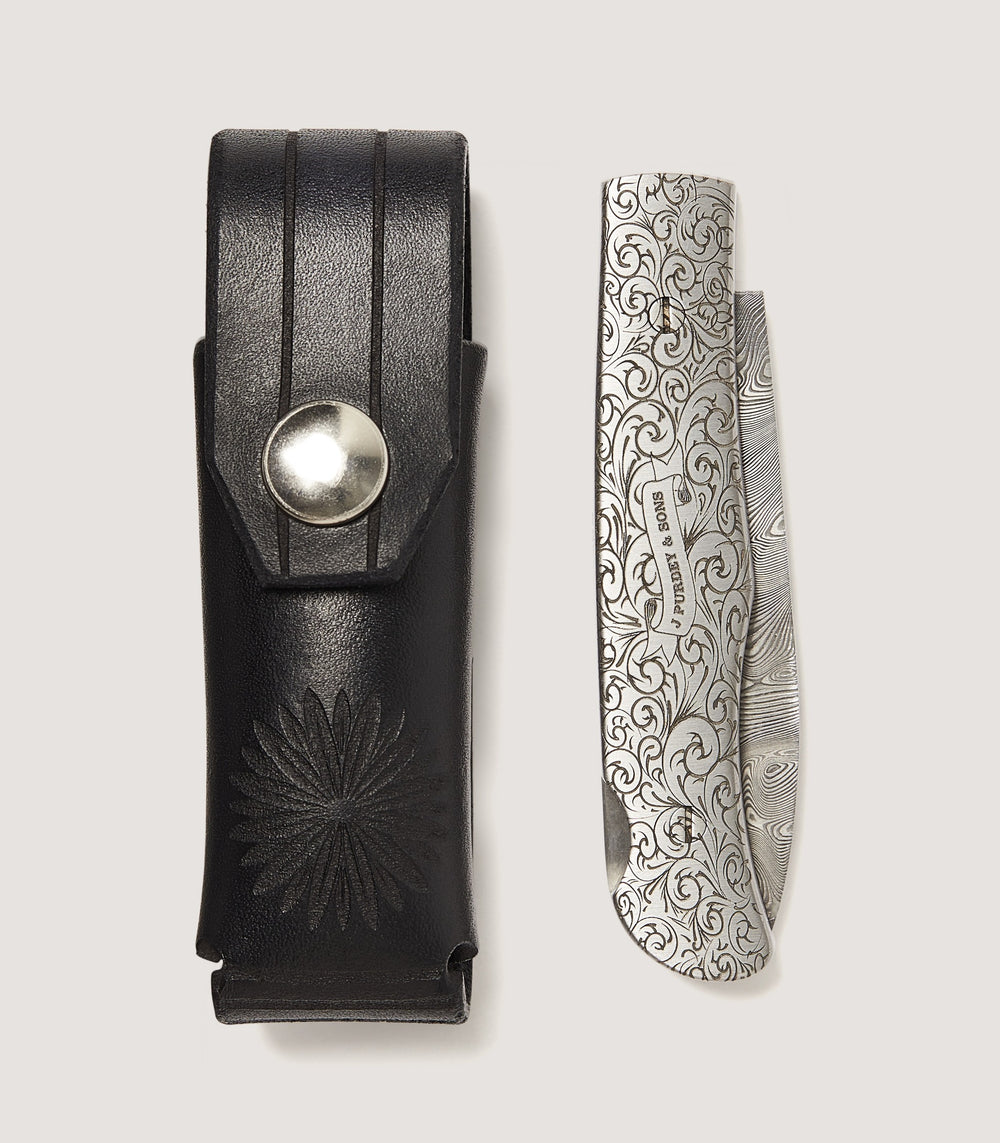 Rose & Scroll Folding Knife