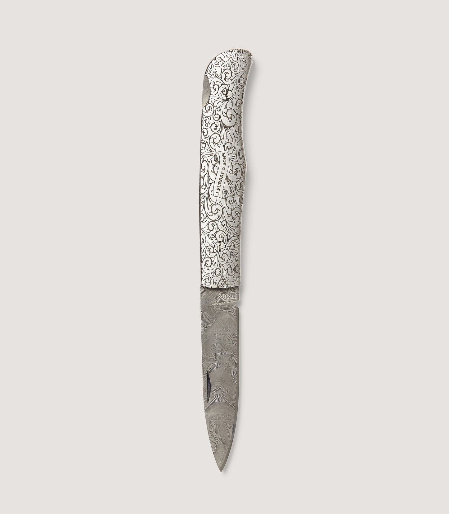 Rose & Scroll Folding Knife