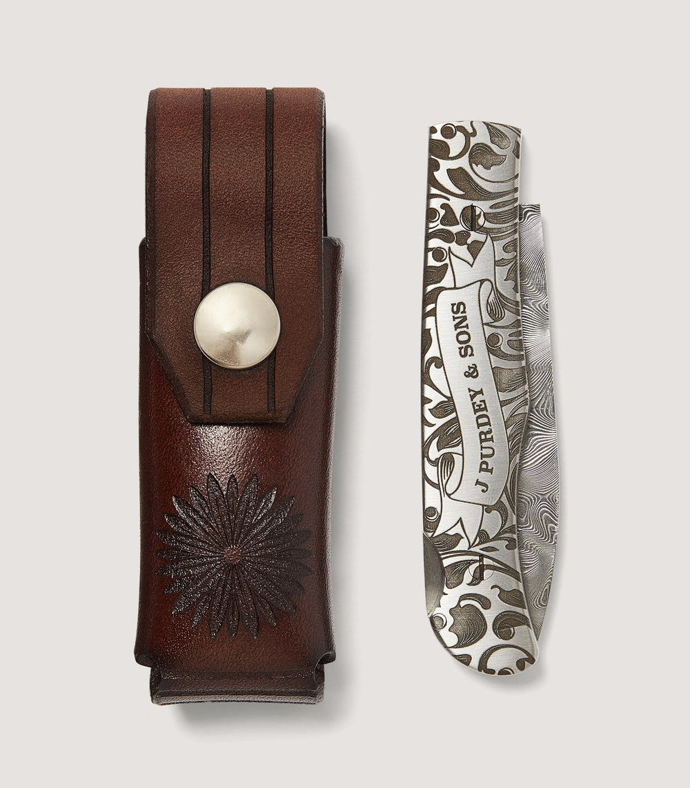 Large Rose & Scroll Folding Knife - Limited 5 Pieces