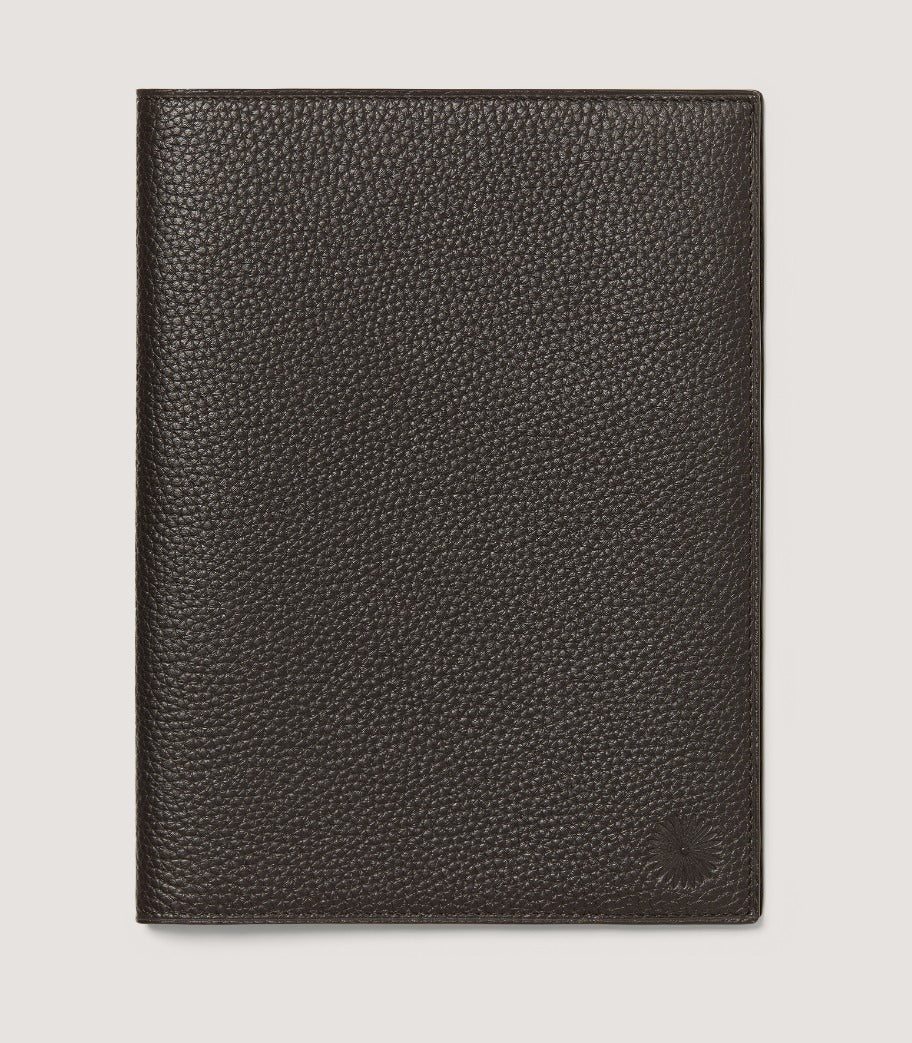 Leather Notebook Cover in Dark Brown