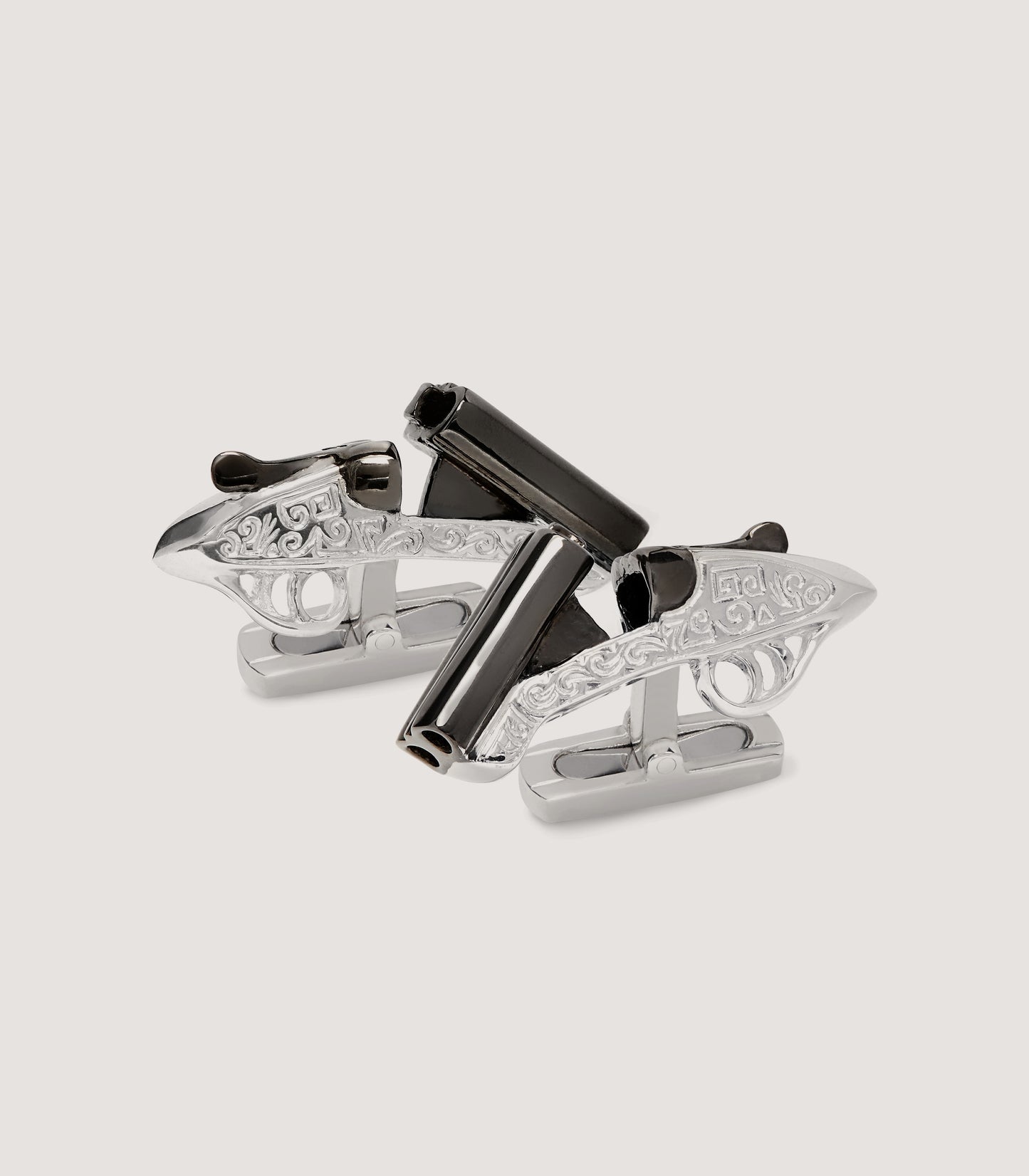 Side-By-Side Silver Cufflinks In Silver