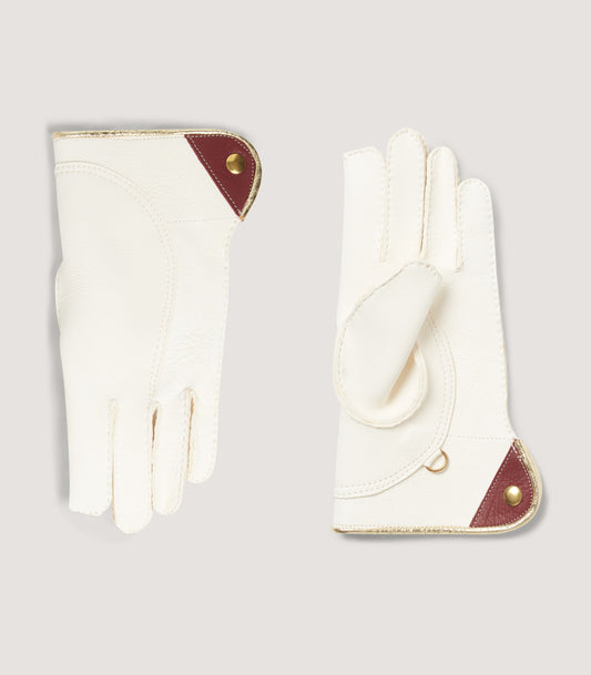 Short Falconry Glove with Double Thickness in Cream